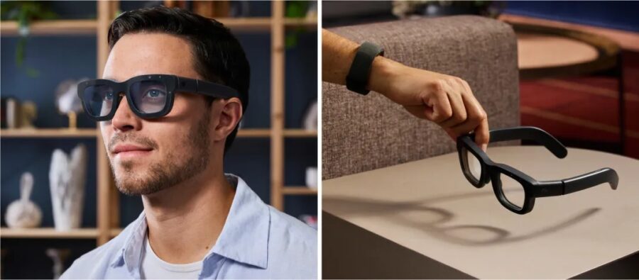 Meta Orion AR glasses on user